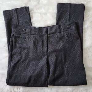 SOHO WOMEN'S JACQUARD DIAMOND PRINT FLAT FRONT HIGH RISE PANTS SIZE 10